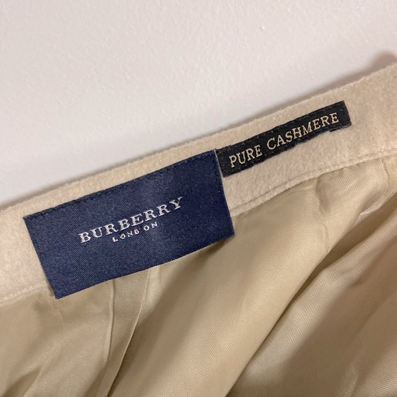 Burberry London 100% Cashmere Ivory Straight Pencil Skirt Women's - Picture 7 of 9